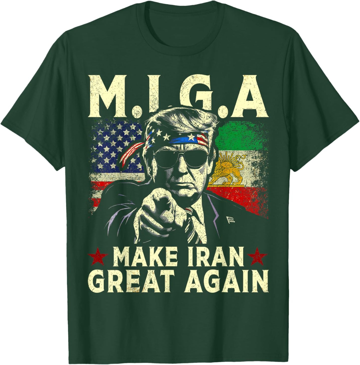 MIGA Make Iran Great Again Vintage T-Shirt - T-Shirt | Forest