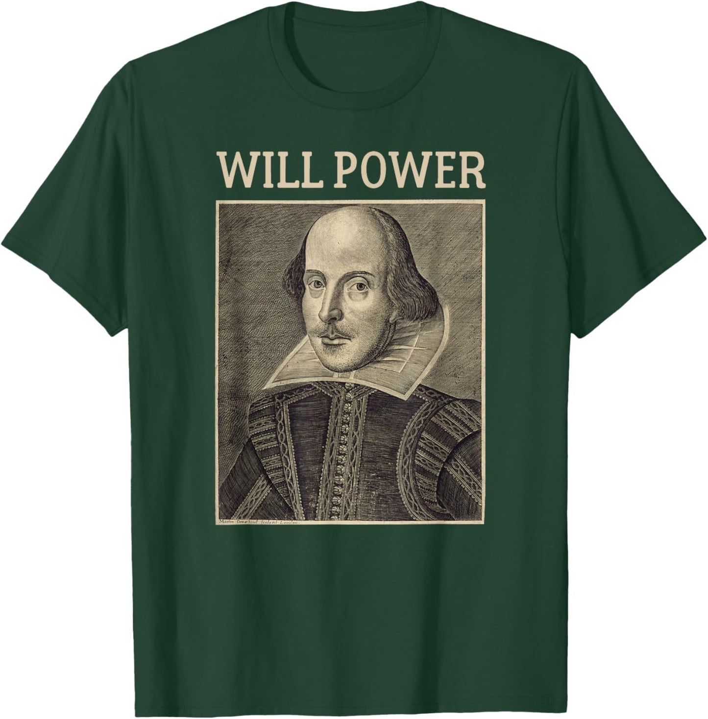 Shakespeare Will Power Literature Vintage Shakespeare Poster T-Shirt - T-Shirt | Forest