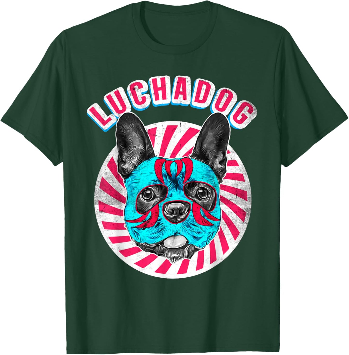 Luchadog Mexican Wrestling - Lucha Luchador Dog Wears Mask T-Shirt - T-Shirt | Forest