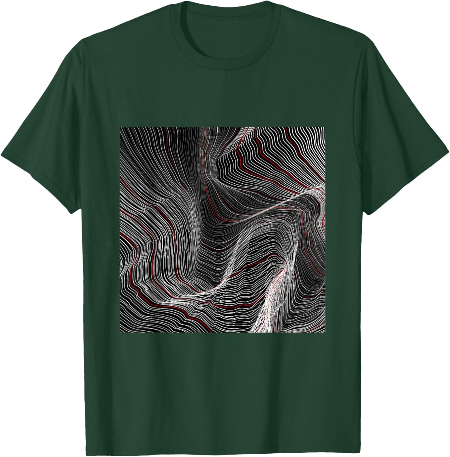 Cool Abstract Black Square With Waves Graphic Cool Designs T-Shirt - T-Shirt | Forest