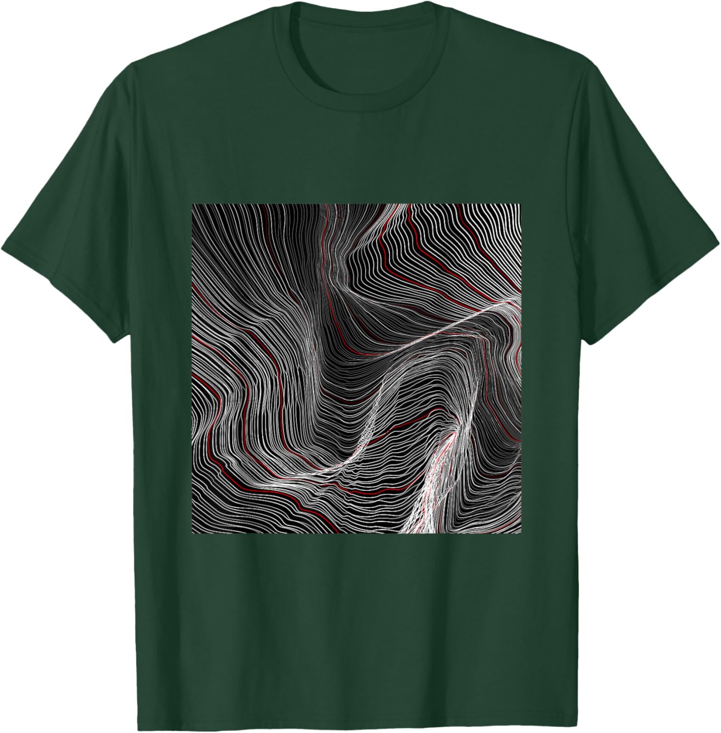 Cool Abstract Black Square With Waves Graphic Cool Designs T-Shirt - T-Shirt | Forest