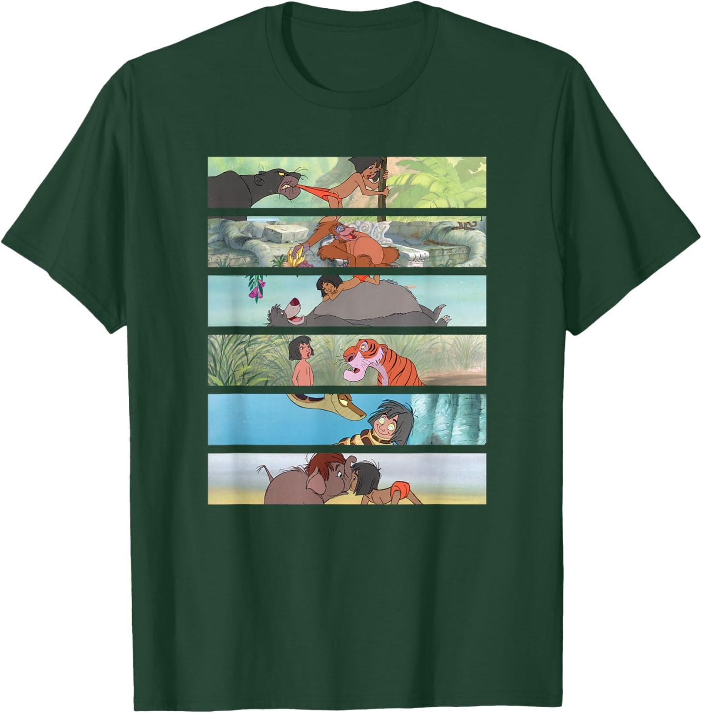 Disney The Jungle Book Favorite Scenes Panel Stack T-Shirt - T-Shirt | Forest
