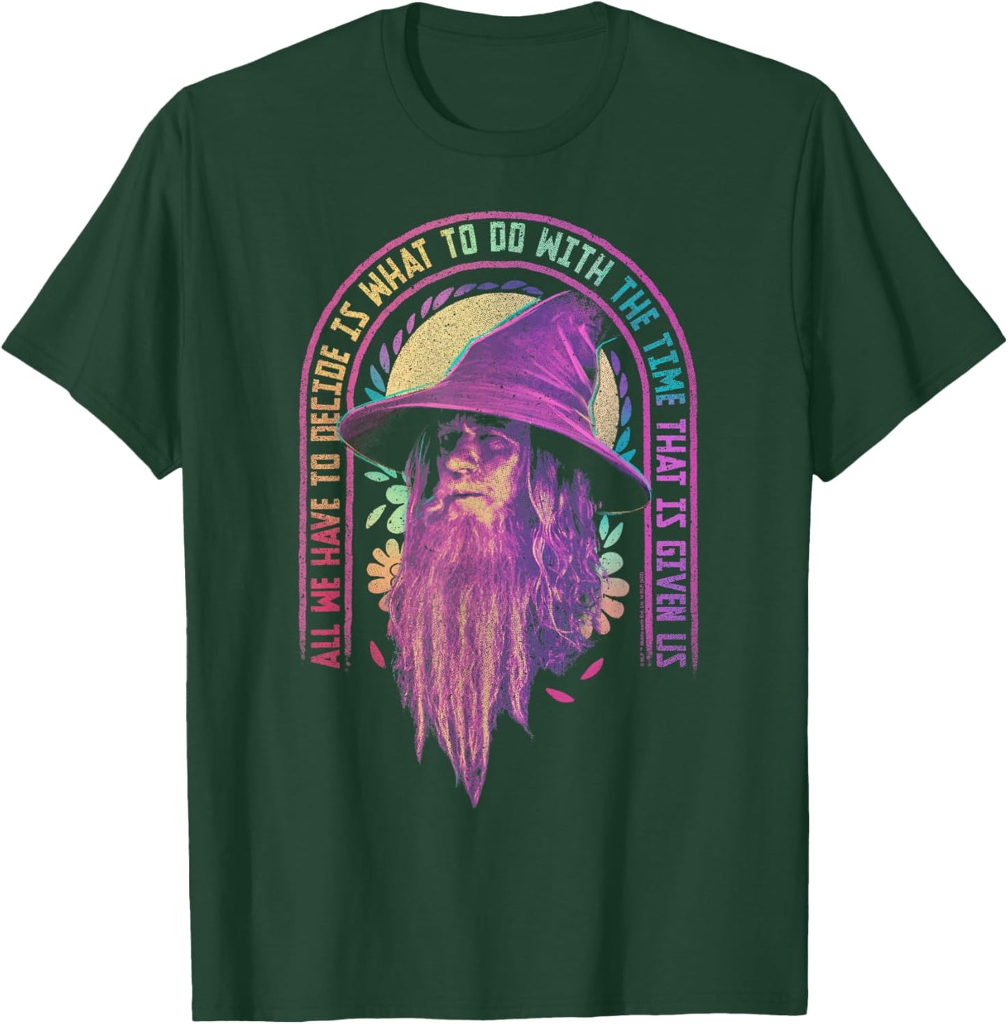 Lord of The Rings Gandalf Rainbow Quote Small T-Shirt - T-Shirt | Forest
