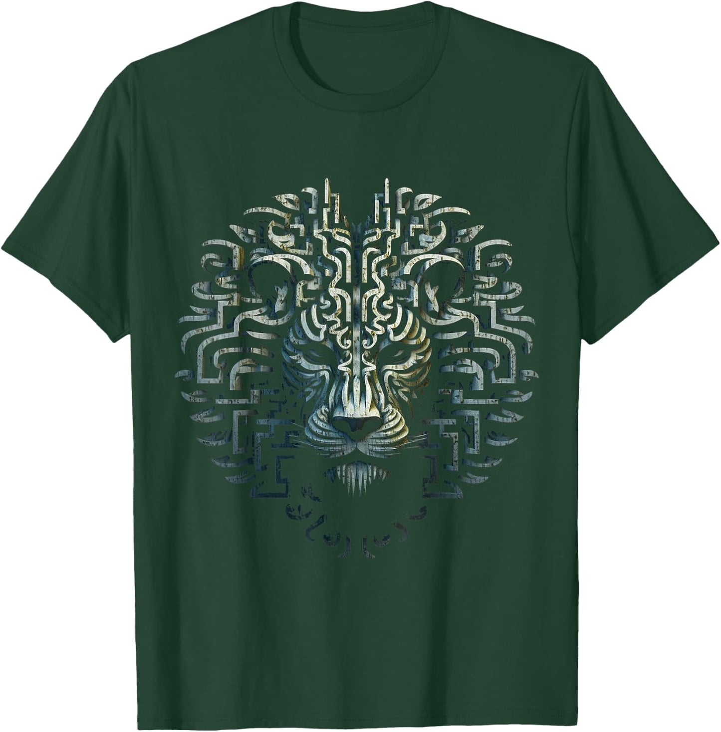 Lion Mandala Animal Motif Illustration Lion T-Shirt - T-Shirt | Forest