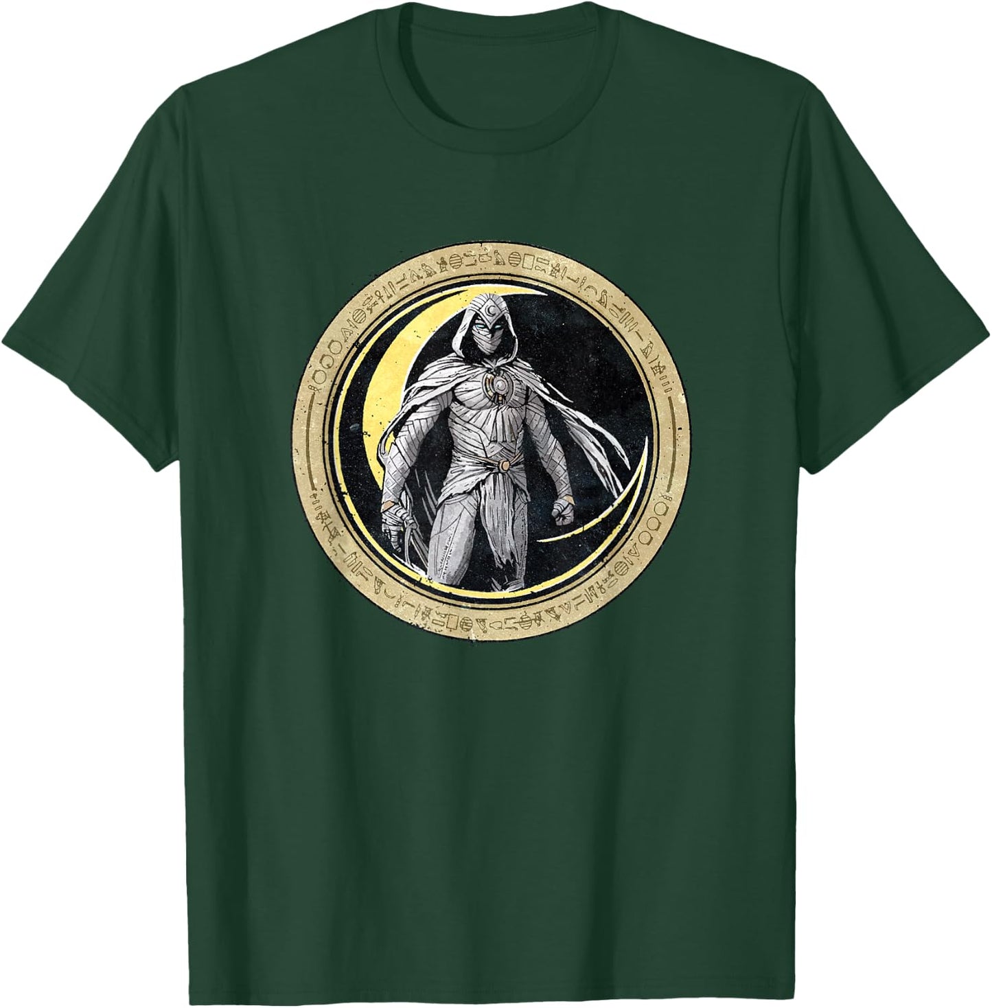 Marvel Moon Knight Crescent Egyptian Hieroglyphs T-Shirt - T-Shirt | Forest