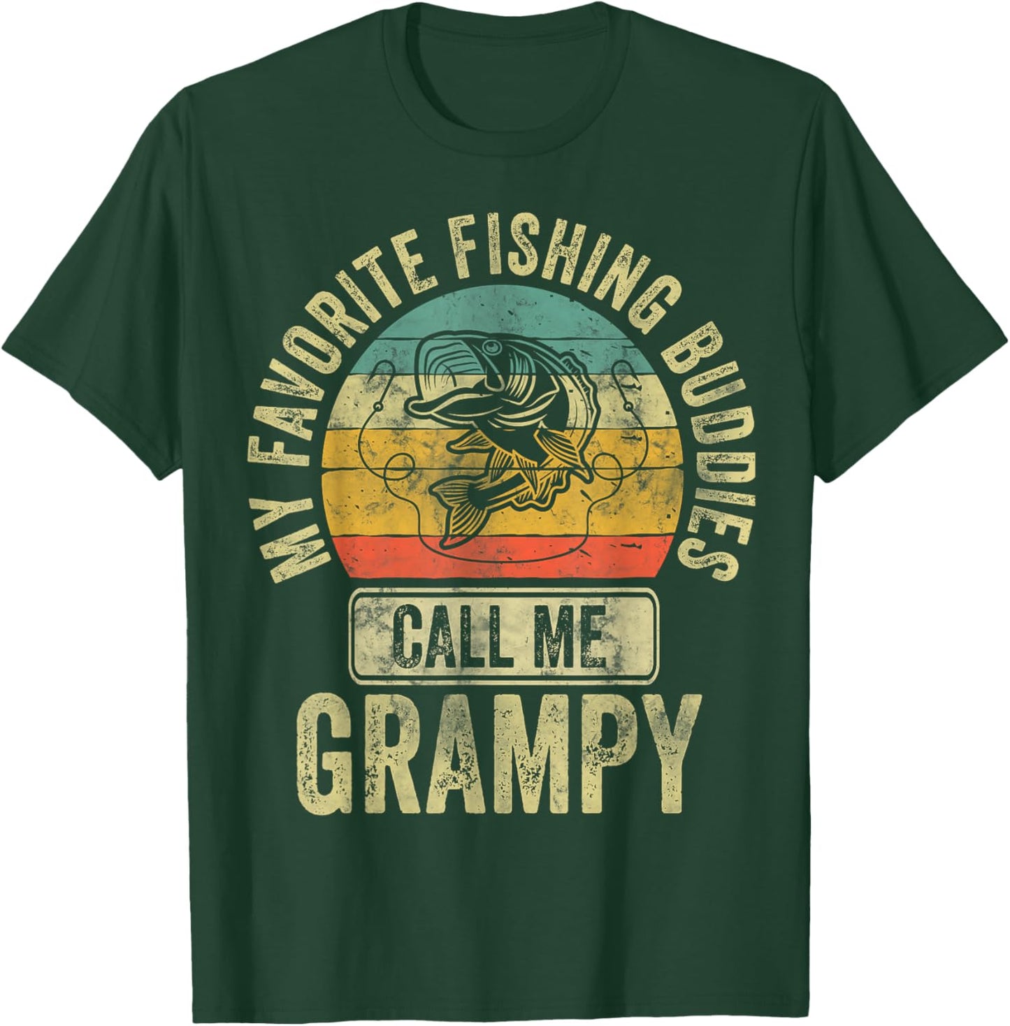 My Favorite Fishing Buddies Call Me Fisherman Grampy Shirt T-Shirt - T-Shirt | Forest