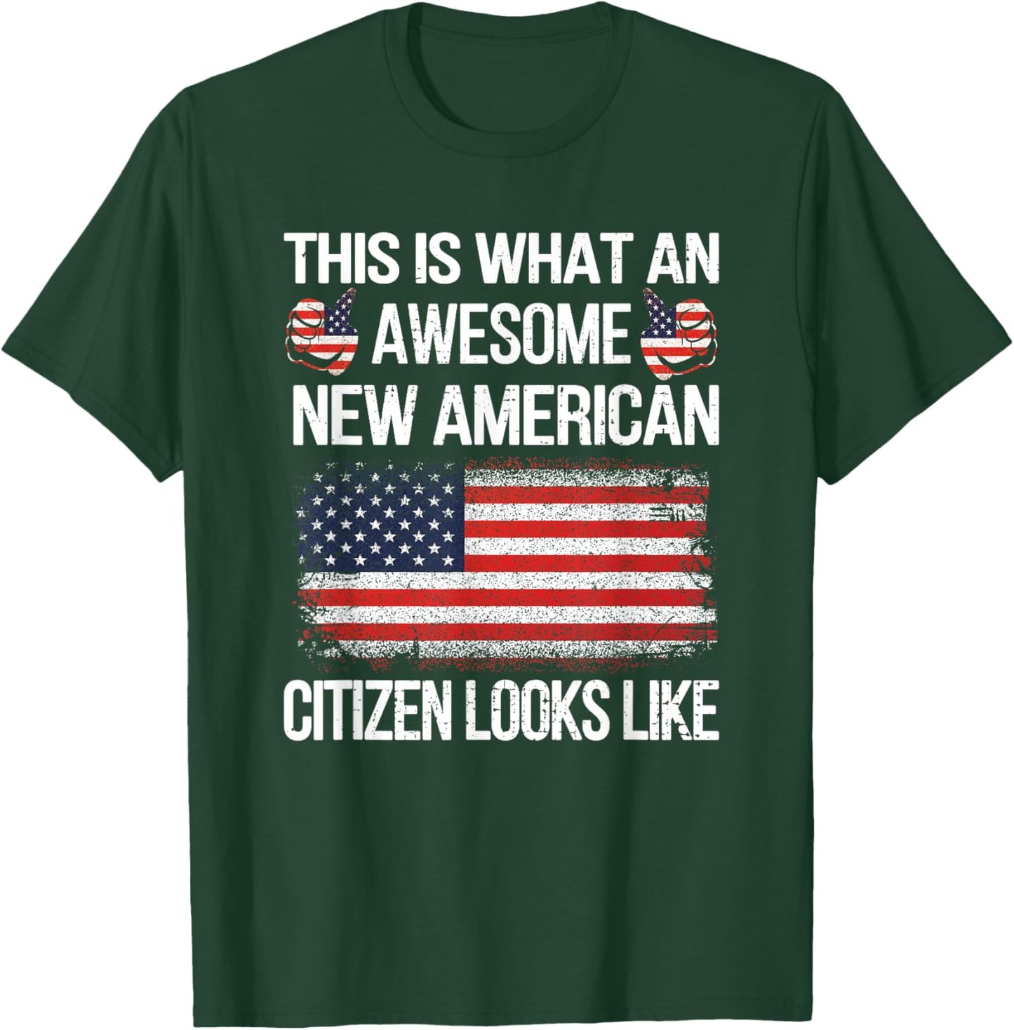 Awesome New American Flag US Citizenship USA US Citizen T-Shirt - T-Shirt | Forest