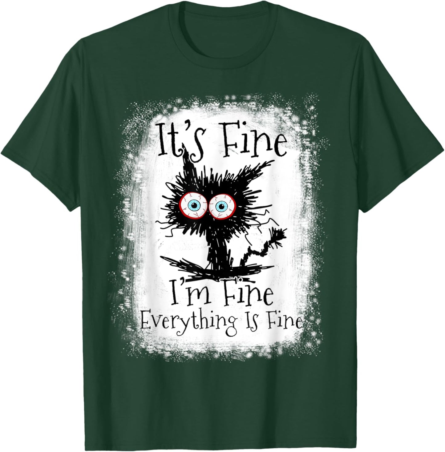It's Fine I'm Fine Everything Is Fine Funny Black Cat Women Kids T-Shirt - T-Shirt | Forest