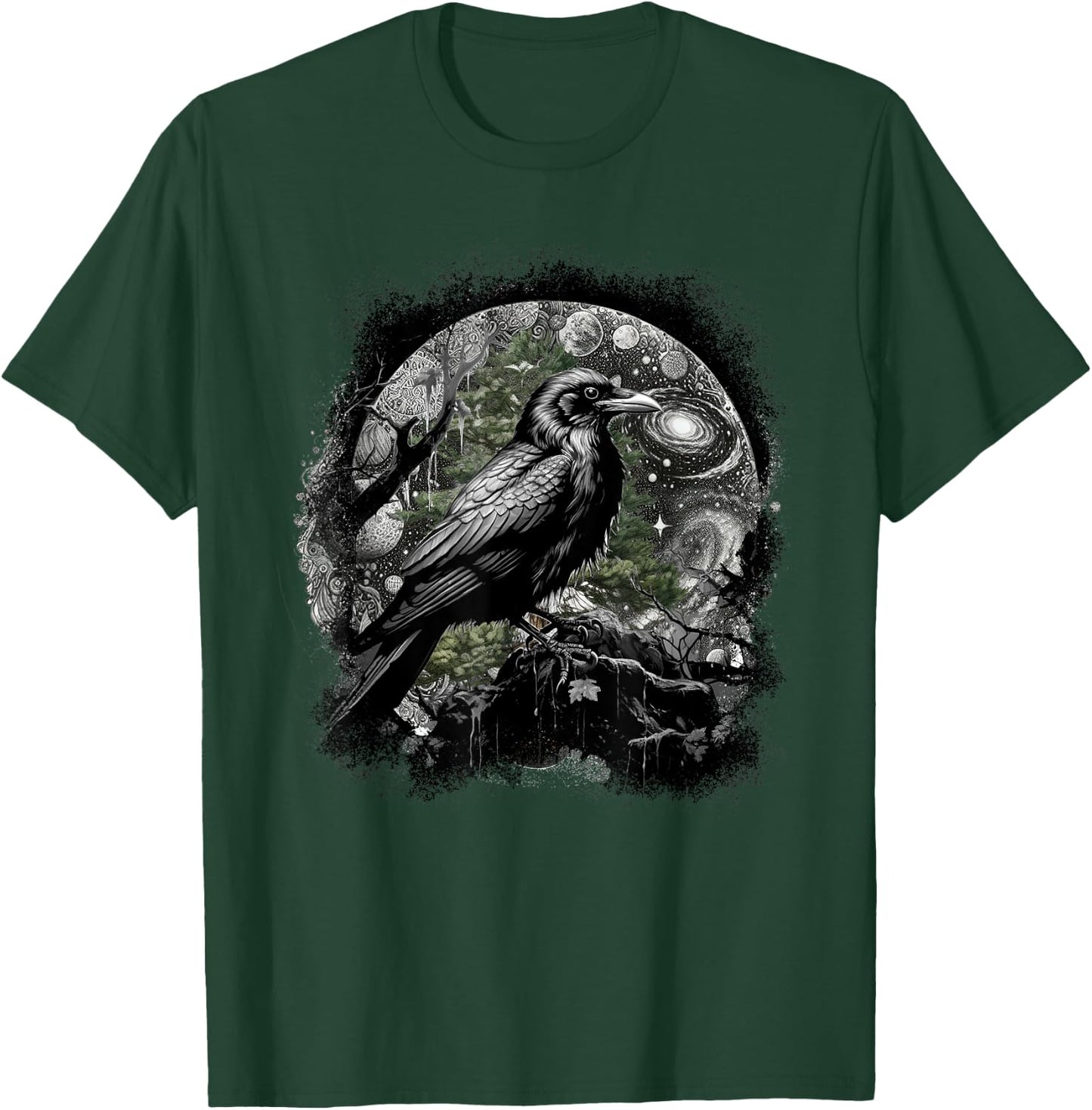 Mystically Occult Raven Birds Ravens Crows Forest Animals Crow T-Shirt - T-Shirt | Forest