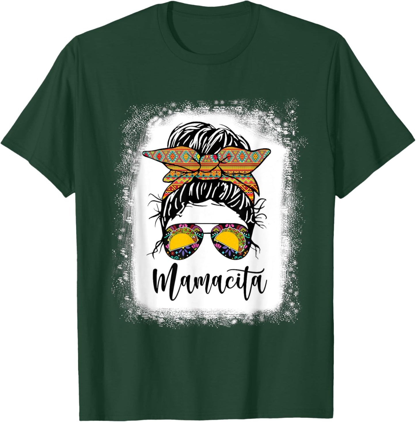 Mamacita Shirt Messy Bun Tacos 5 De Mayo Fiesta T-Shirt - T-Shirt | Forest