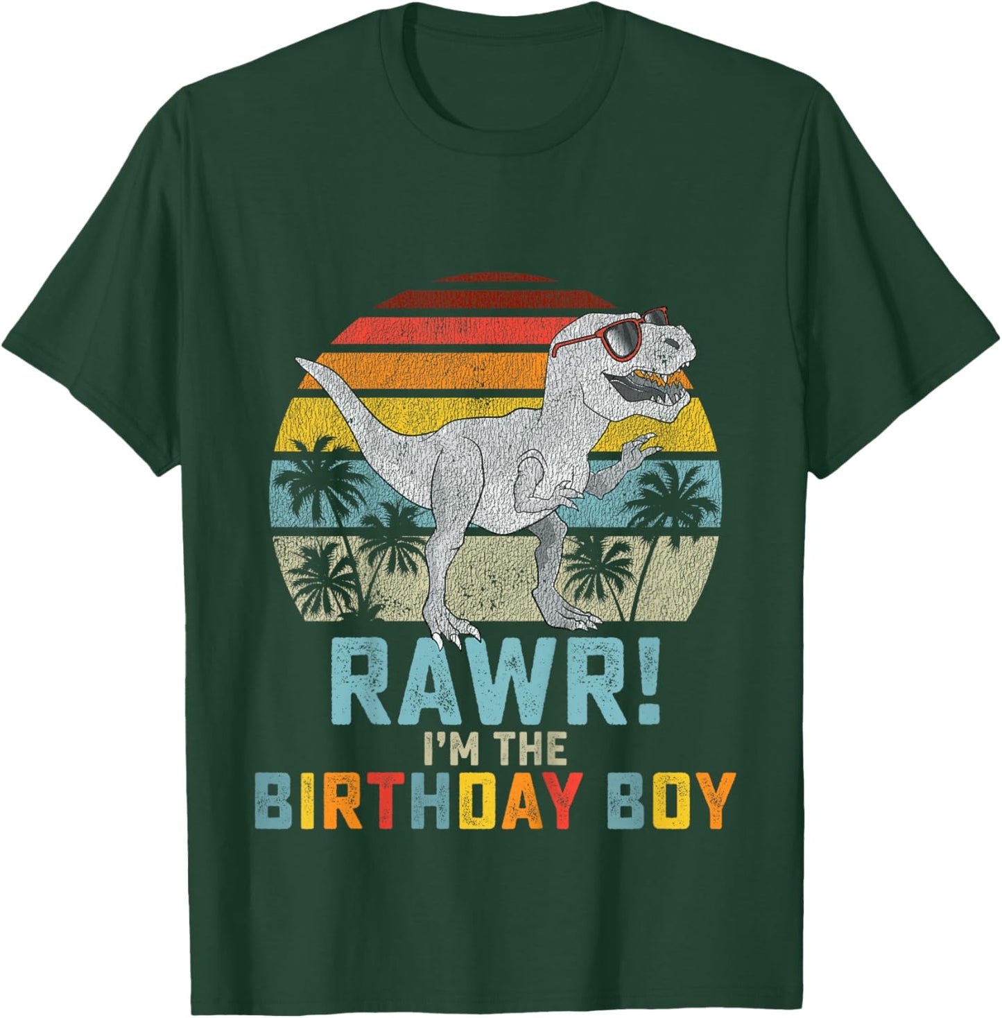 Kids Birthday Boy Dino T Rex Dinosaur Boys Matching Family T-Shirt - T-Shirt | Forest