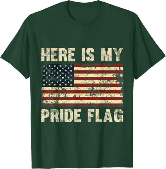 Here is My Pride Flag T-Shirt - T-Shirt | Forest