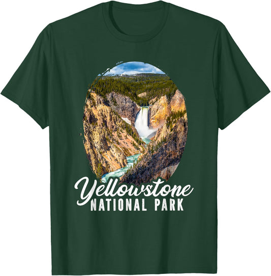 Yellowstone National Park Gifts Yellowstone National Park Hiking -Adults & Kids Black Short Sleeve Classic Fit Cotton 60%, Polyester 40% Small T-Shirt - T-Shirt | Forest