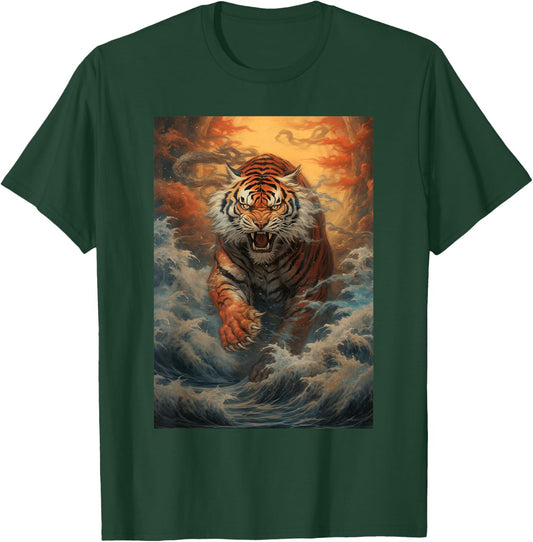 Japanese Tiger Art T-Shirt - T-Shirt | Forest