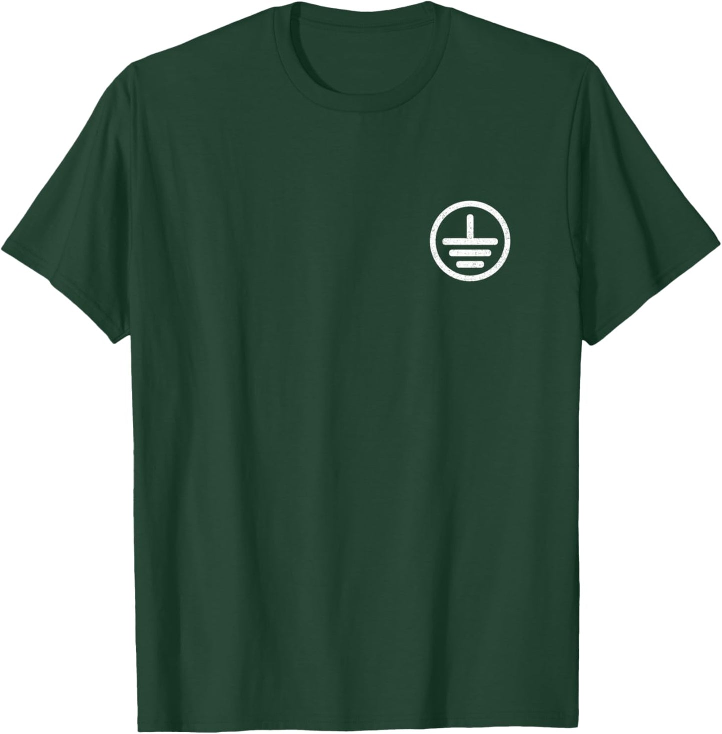 Electrical Ground Symbol Stay Grounded Electric Tech T-Shirt - T-Shirt | Forest