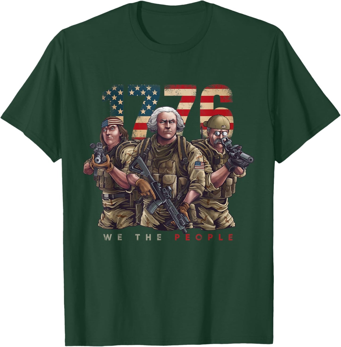 George Washington Ben Franklin Special Operators July 4th T-Shirt - T-Shirt | Forest