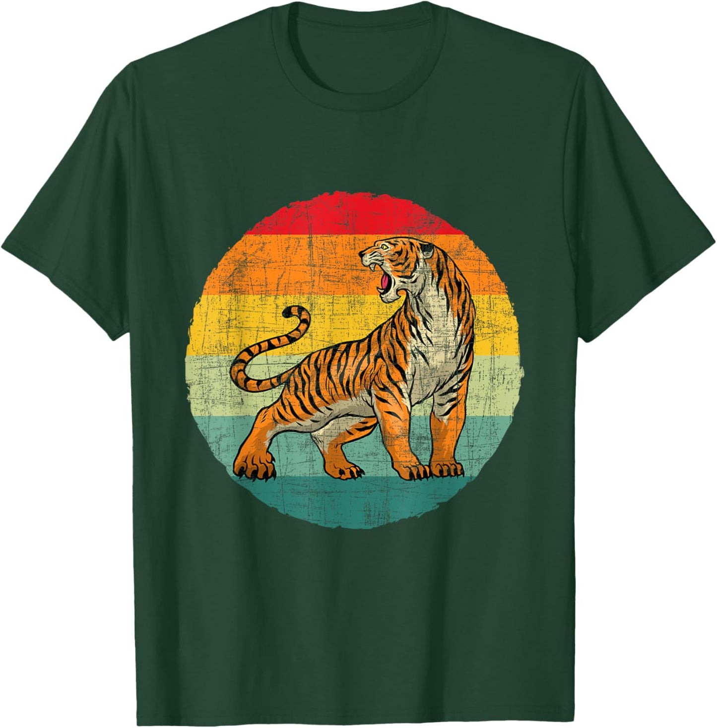 Retro Vintage Tiger - Zoologist Zookeeper Zoo Safari Lover T-Shirt - T-Shirt | Forest
