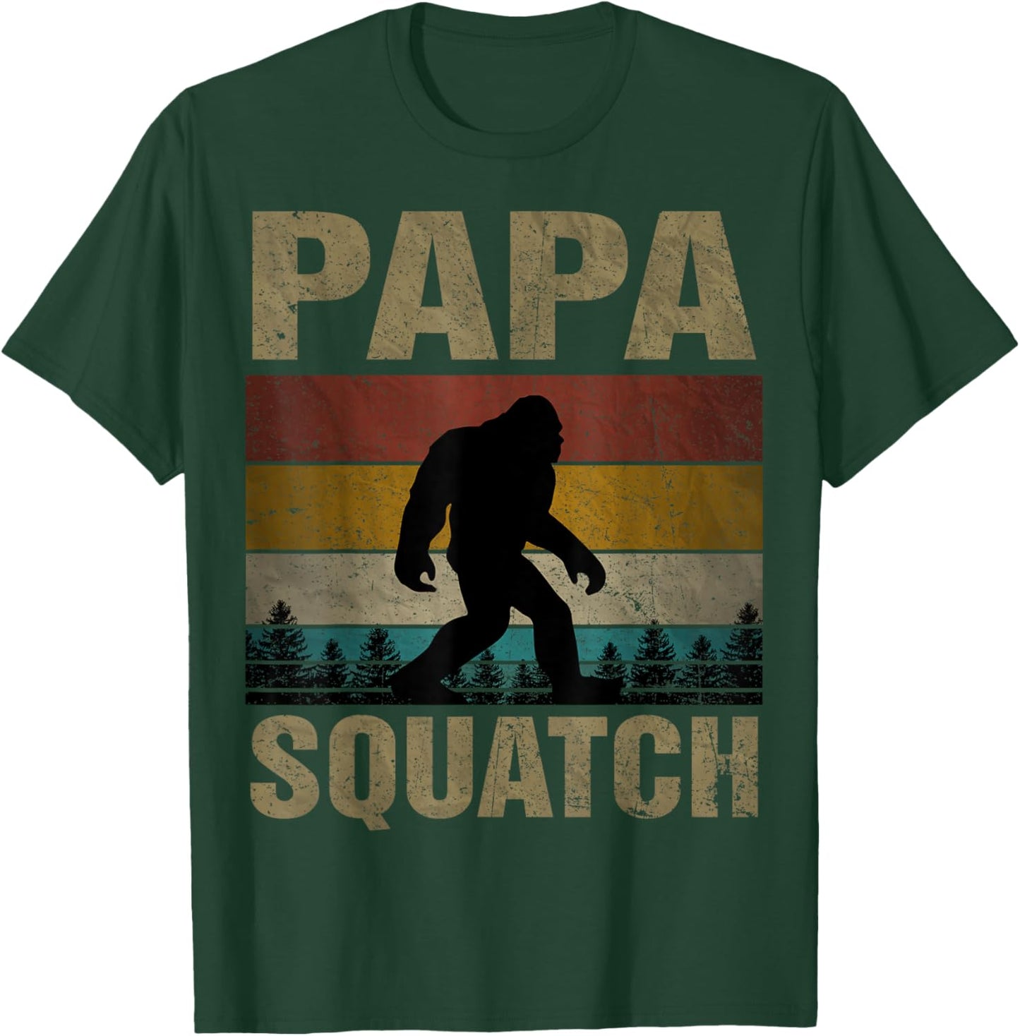 Papa Squatch Bigfoot Papa Sasquatch Yeti Family T-Shirt - T-Shirt | Forest