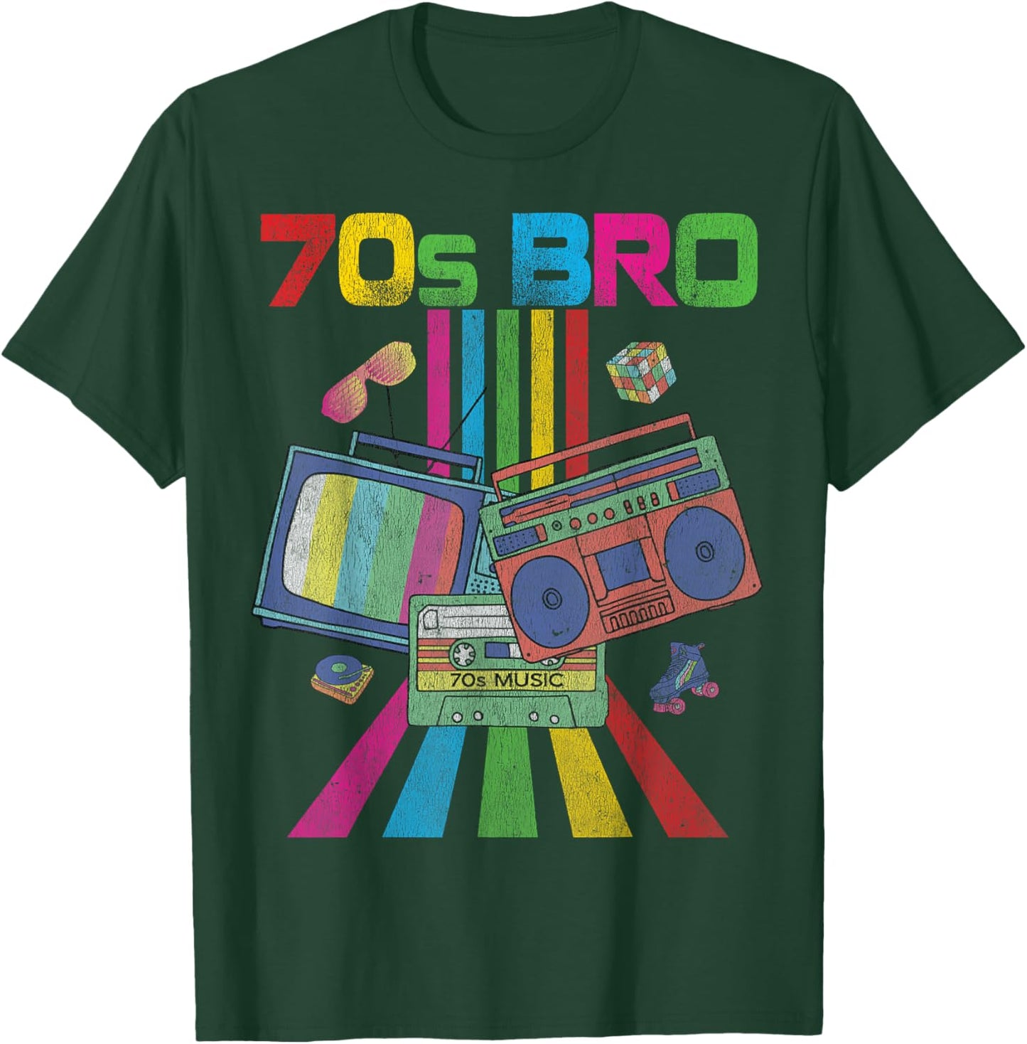 70s Bro Costume 60's 70's Party Retro Vintage Papa Grandpa T-Shirt - T-Shirt | Forest