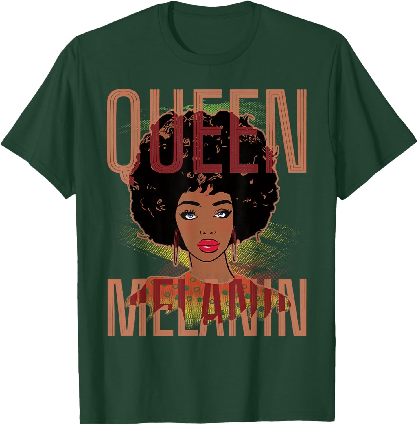 Queen Melanin Shirt Black Culture Pride Afro Woman Girl T-Shirt - T-Shirt | Forest