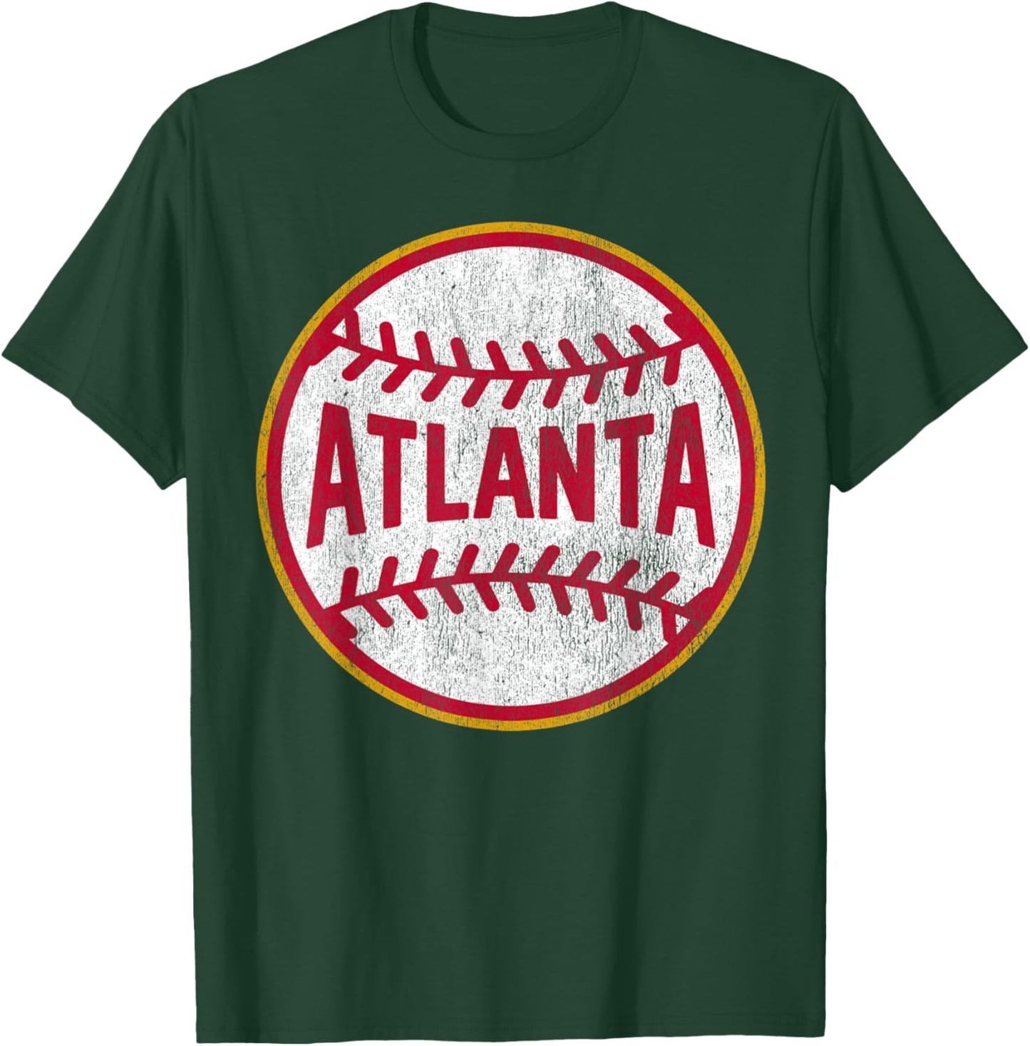 Atlanta Vintage Baseball Throwback Retro Design T-Shirt - T-Shirt | Forest