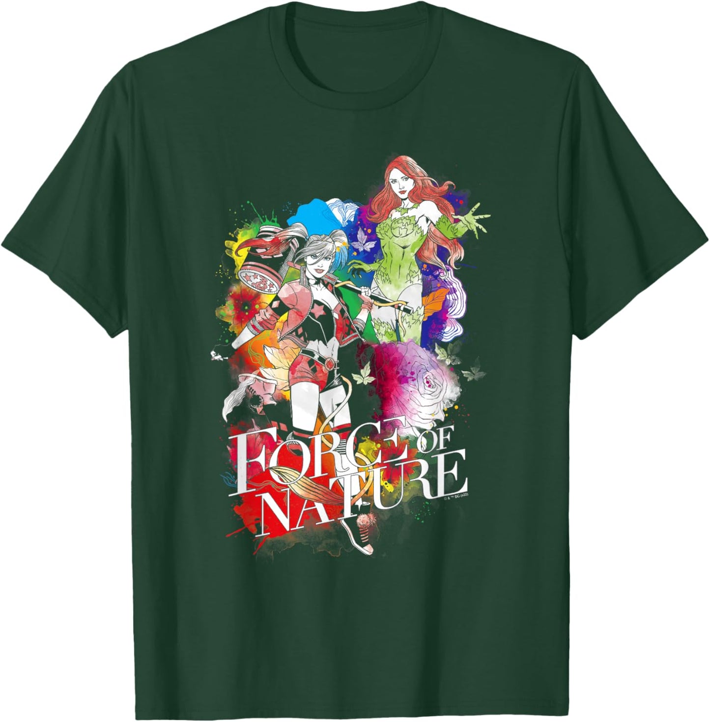 DC Comics Harley Quinn And Poison Ivy Rainbow Pride Poster T-Shirt - T-Shirt | Forest