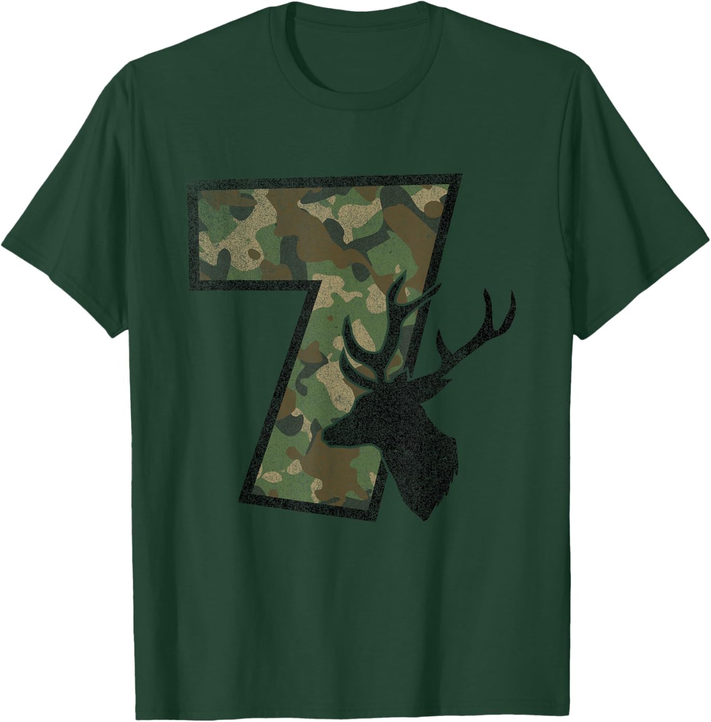 Country Boys Camo 7 Seven Year Old Birthday Deer Hunter T-Shirt - T-Shirt | Forest