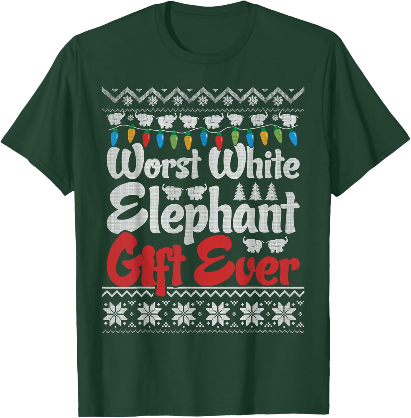 Funny Worst White Elephant Gift Ever Exchange X-mas Office T-Shirt - T-Shirt | Forest