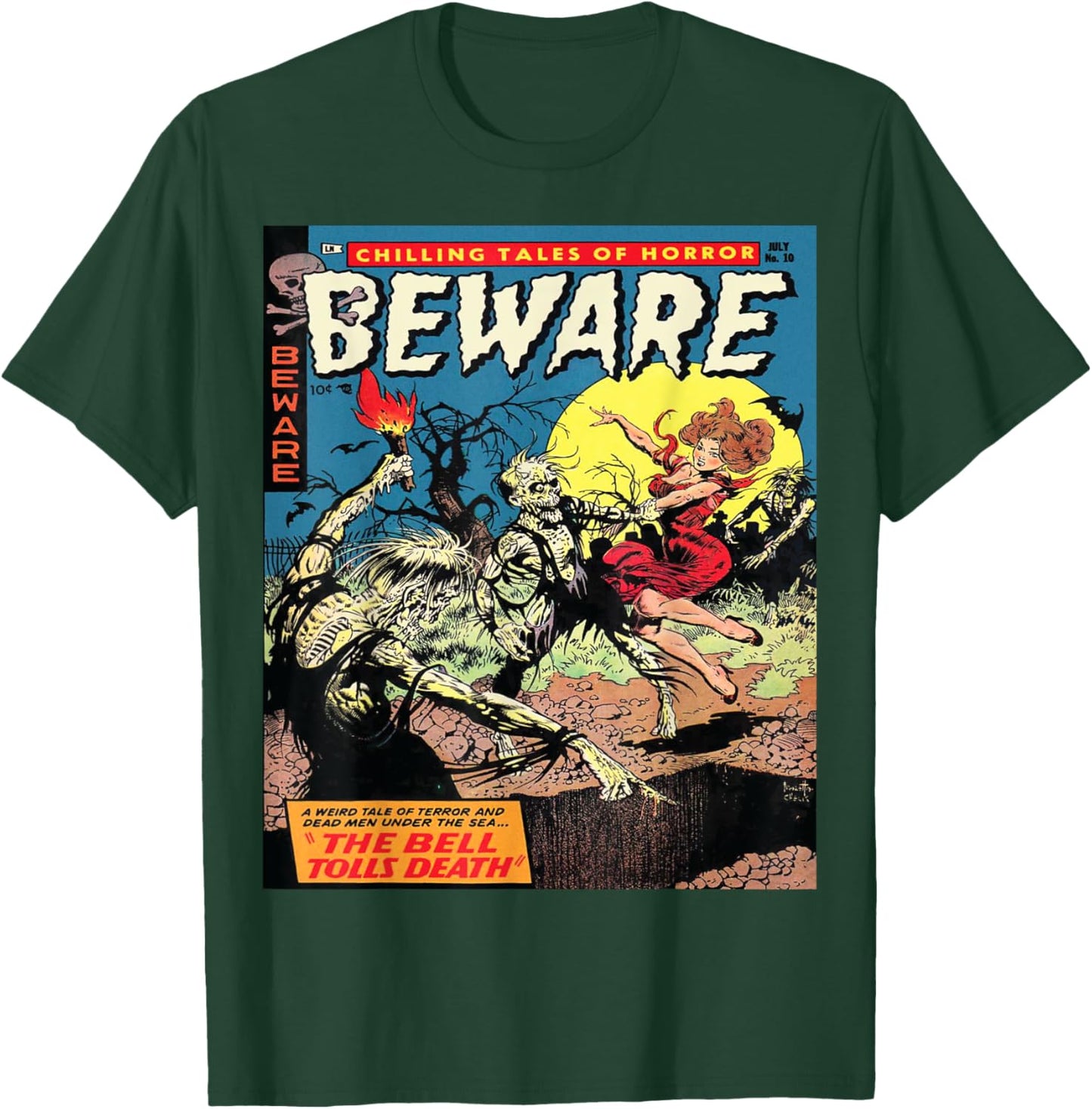Halloween Horror Vintage Zombie Comic Book Retro Scary Funny T-Shirt - T-Shirt | Forest