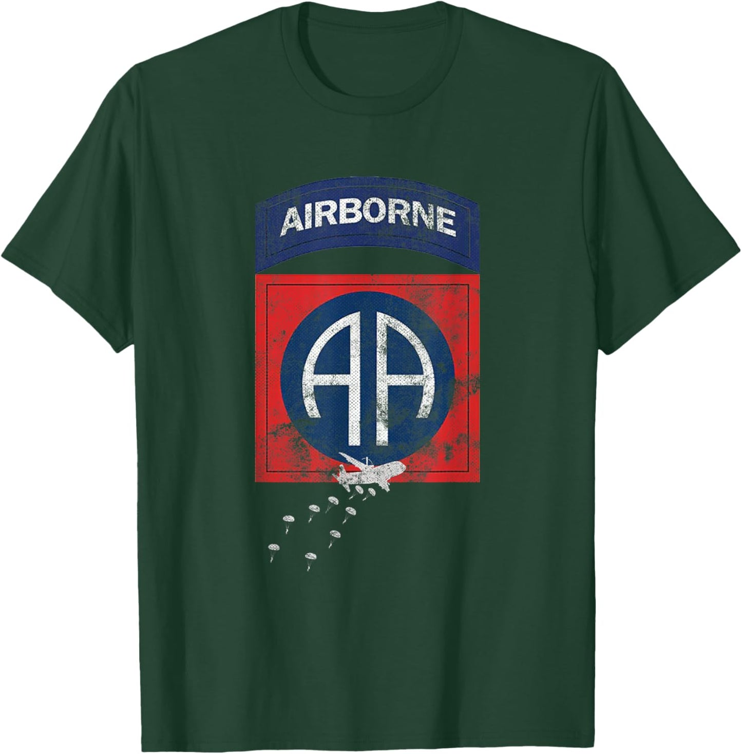 U.S Army 82nd Airborne Division Paratrooper Veteran Vintage T-Shirt - T-Shirt | Forest