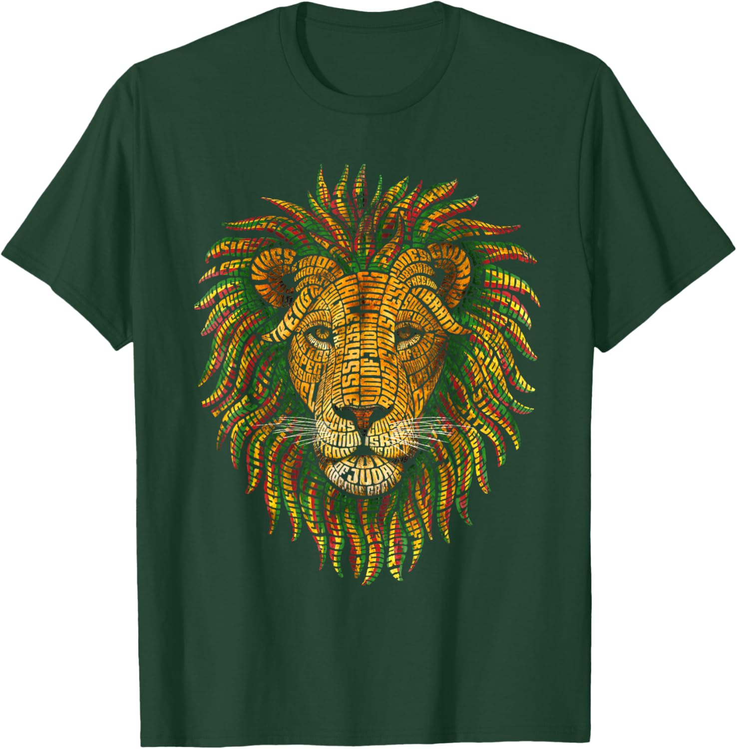Men Women Jamaica Souvenir Rasta Lion of Judah Roots Reggae T-Shirt - T-Shirt | Forest