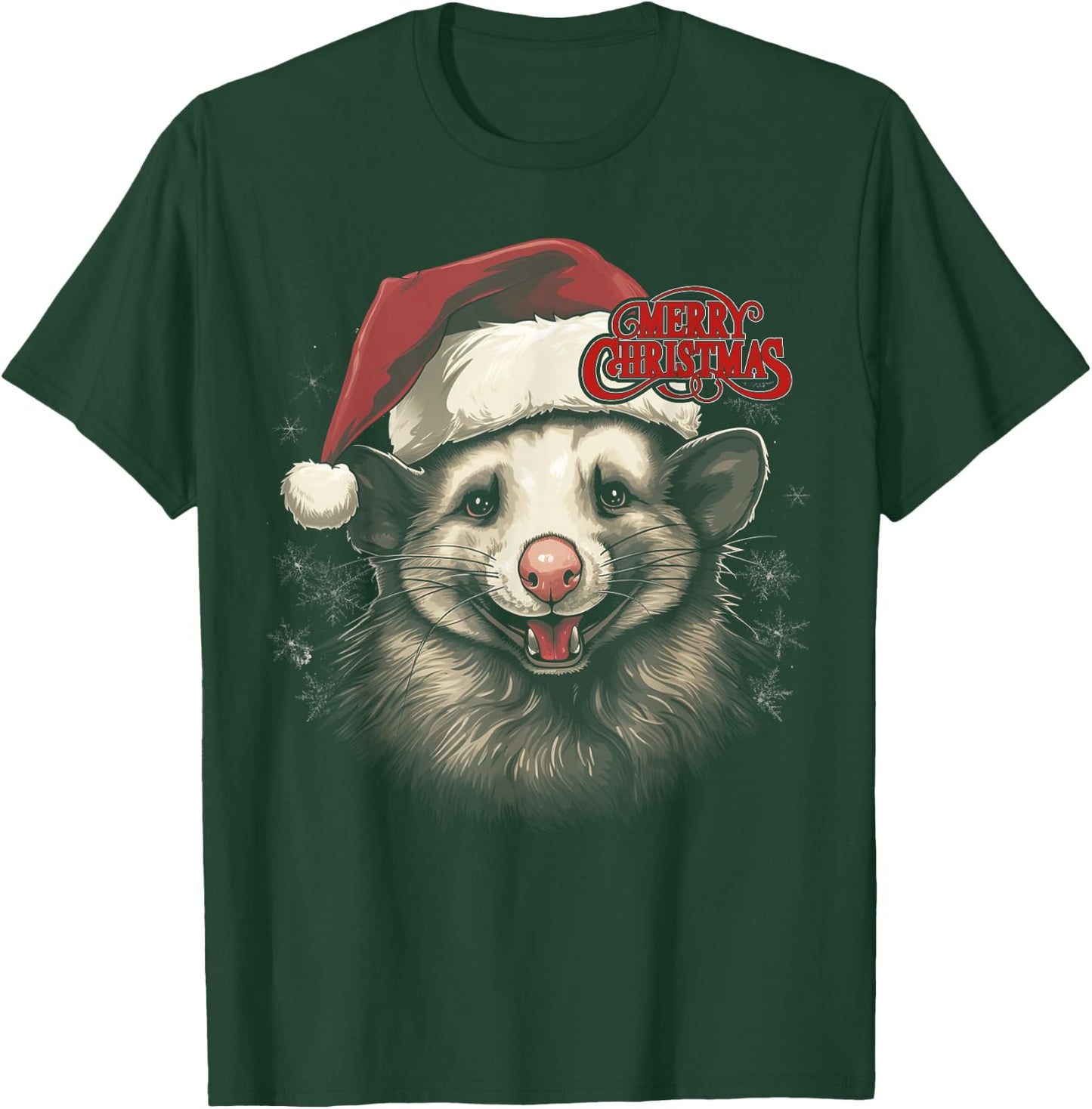 Opossum Possum Funny Merry Christmas Santa Matching Family T-Shirt - T-Shirt | Forest