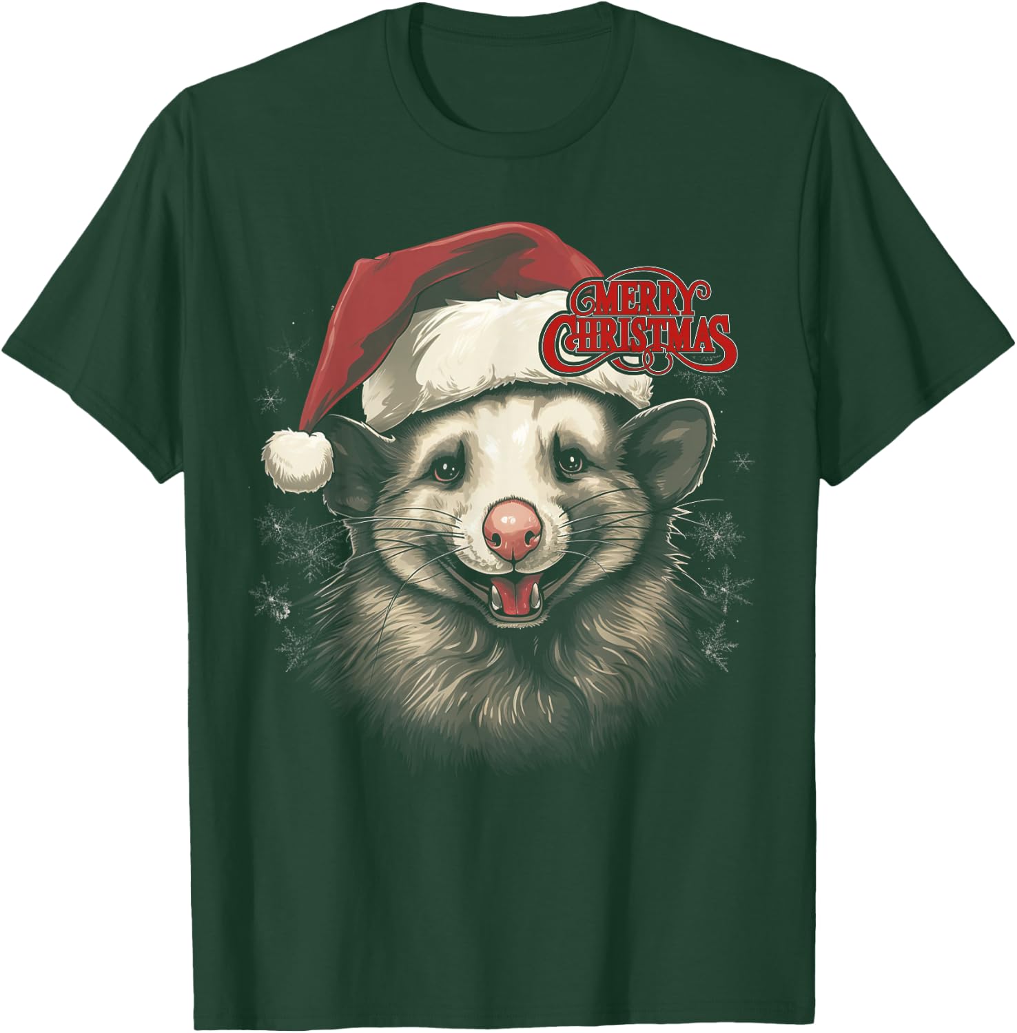 Opossum Possum Funny Merry Christmas Santa Matching Family T-Shirt - T-Shirt | Forest