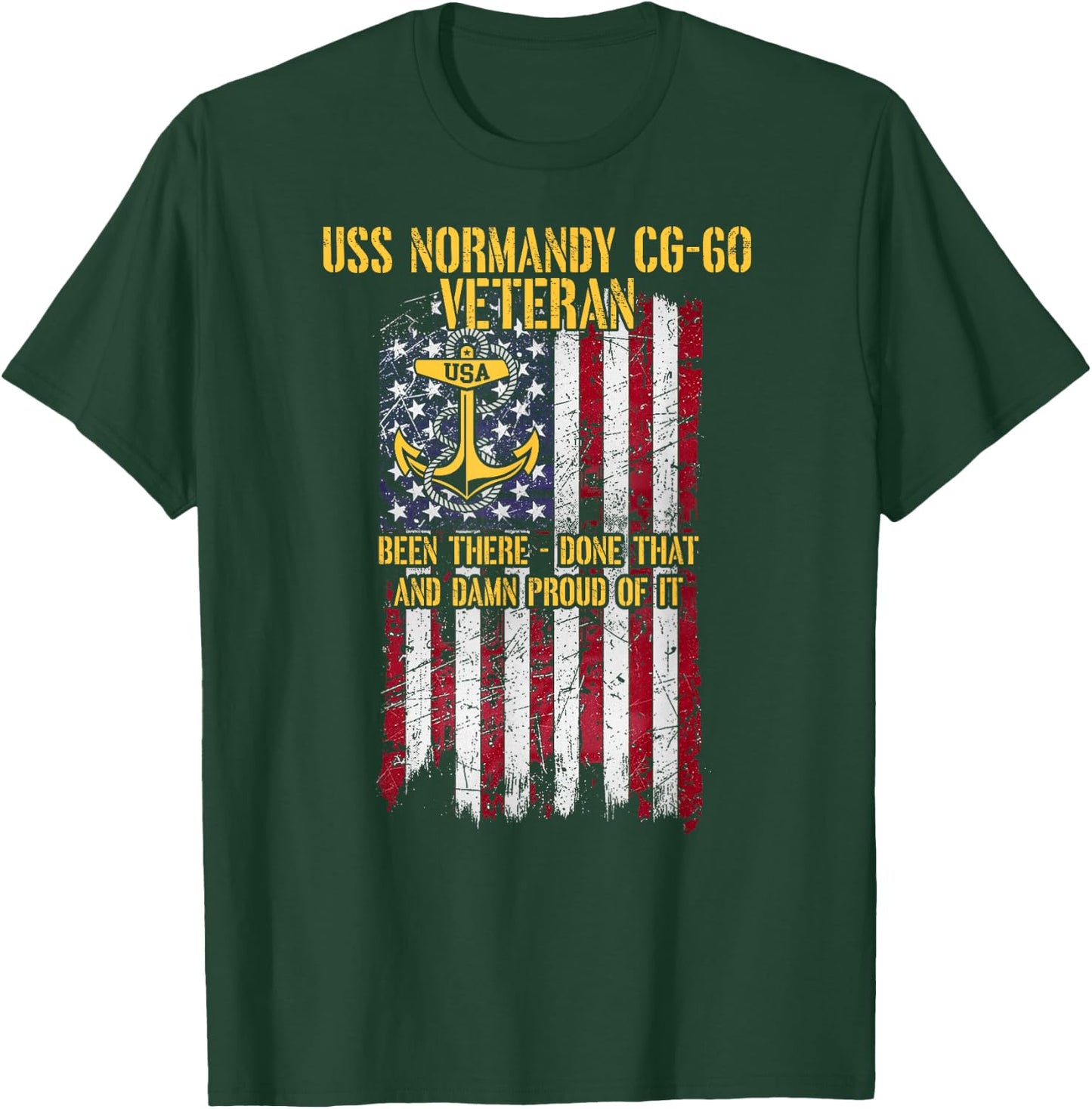 USS Normandy CG-60 Cruiser Veteran T-Shirt - T-Shirt | Forest