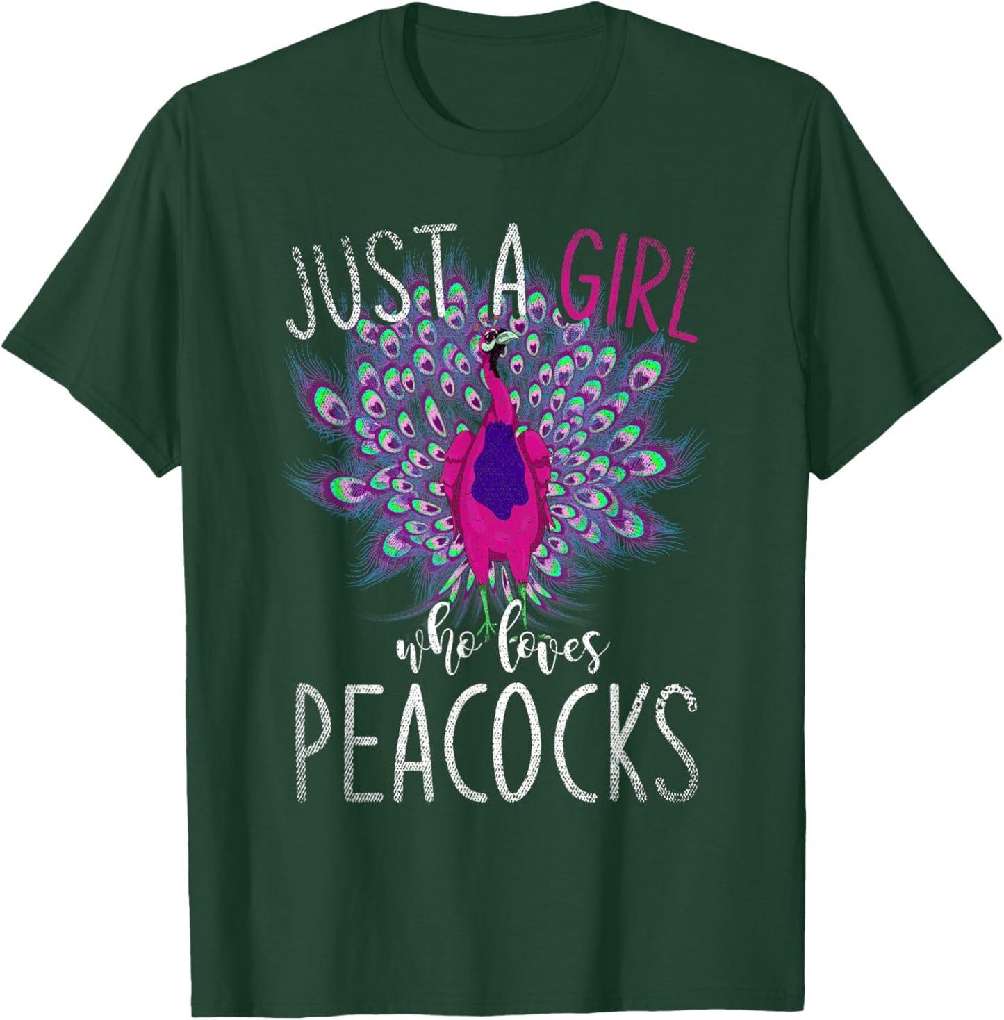 Just A Girl Who Loves Peacocks Zoo Animal Bird Women Peacock T-Shirt - T-Shirt | Forest