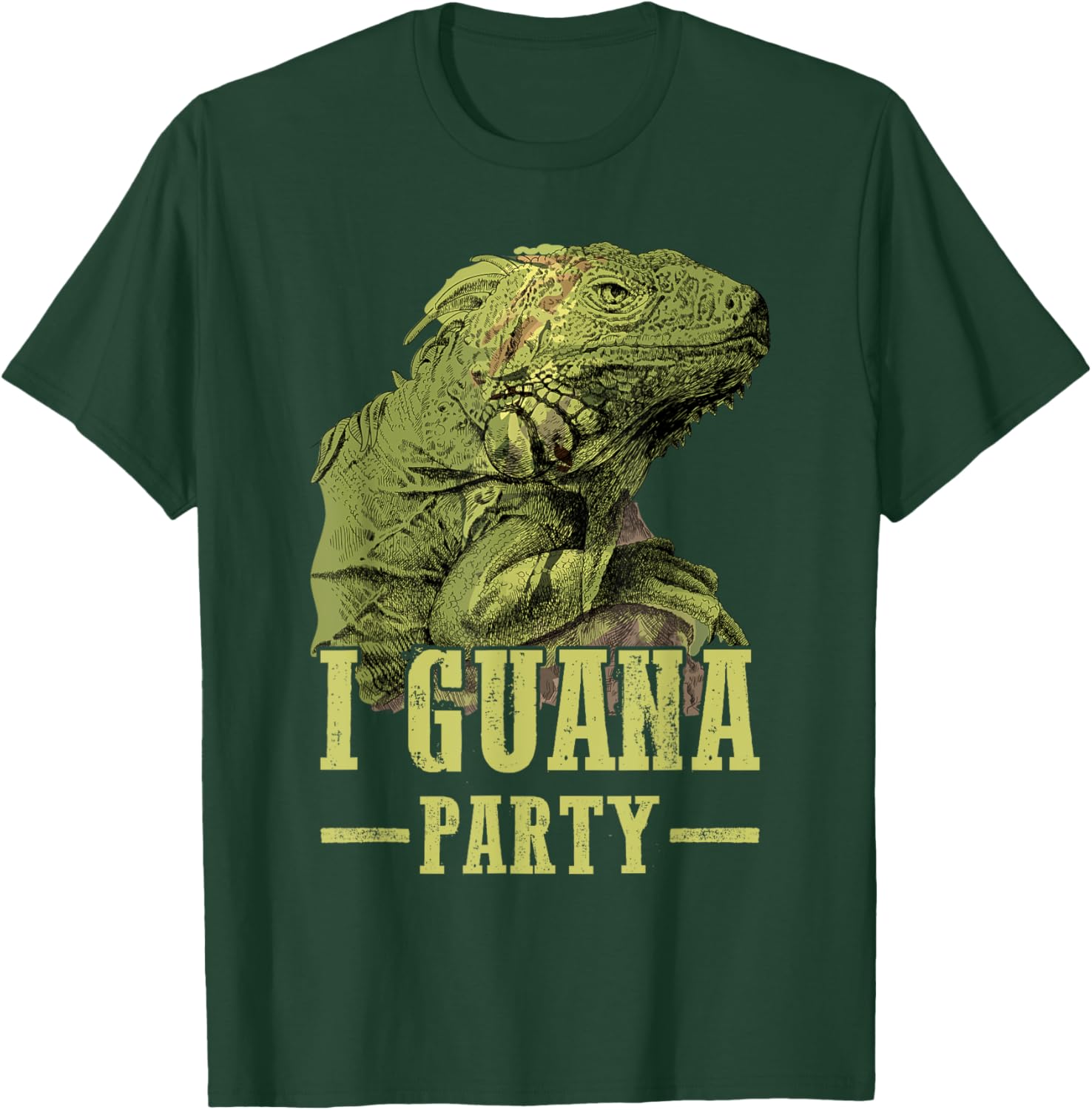 Iguana hunter Party for boys Iguanas Iguana Lizard men T-Shirt - T-Shirt | Forest