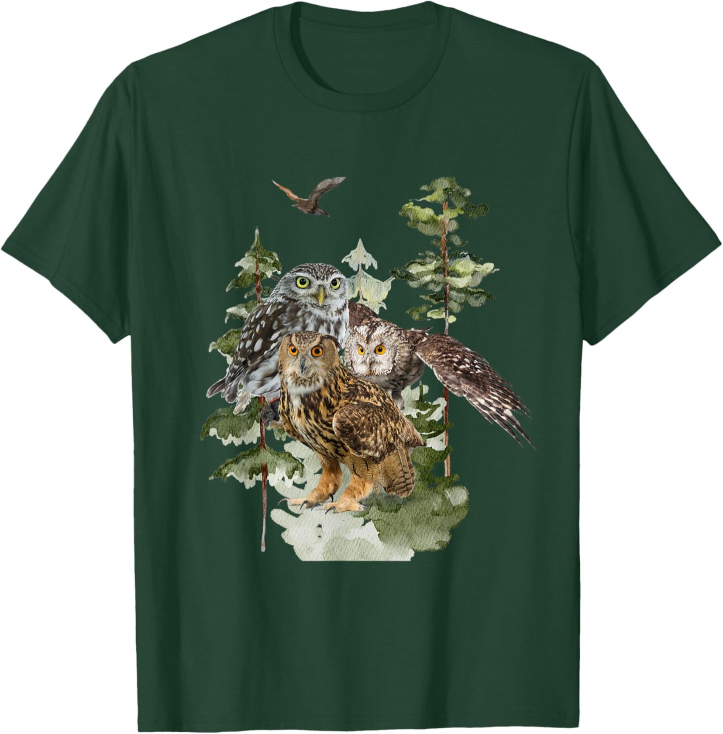 Wildlife Mountain Owls in the Woods T-Shirt - T-Shirt | Forest
