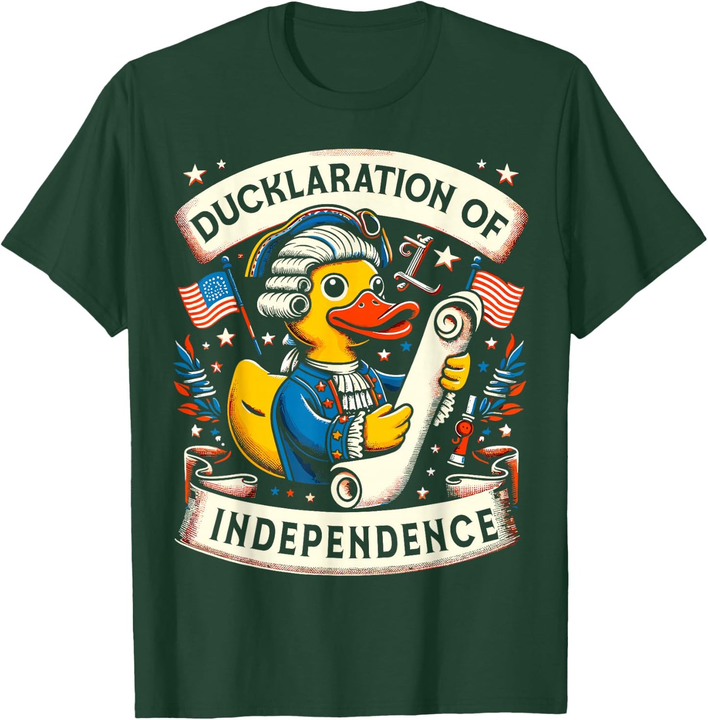 Ducklaration of Independence 4th of July Funny July Fourth Kids Men T-Shirt - T-Shirt | Forest