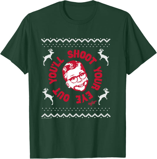 A Christmas Story Sweater Print You'll Shoot Your Eye Out T-Shirt - T-Shirt | Forest