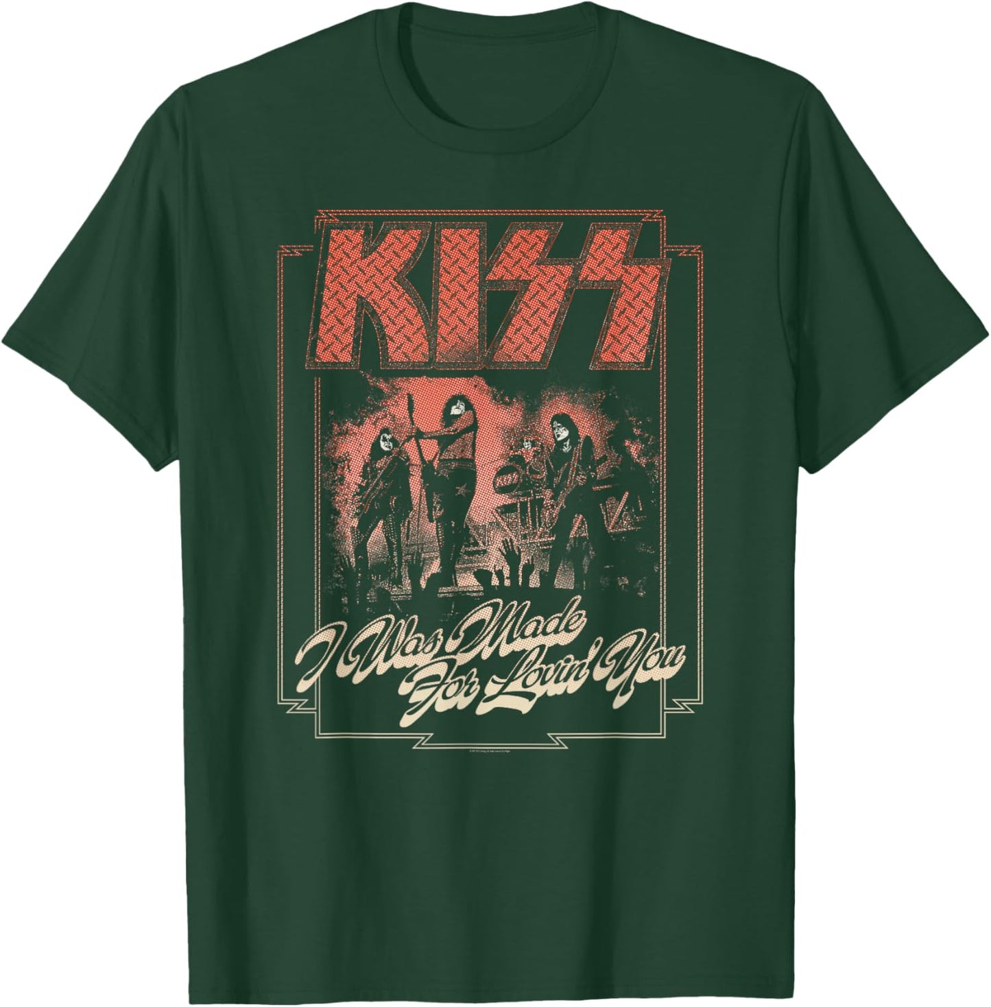 KISS - Black Lovin You , Men, -Adults, Short Sleeve, Small, Cotton 100% T-Shirt - T-Shirt | Forest
