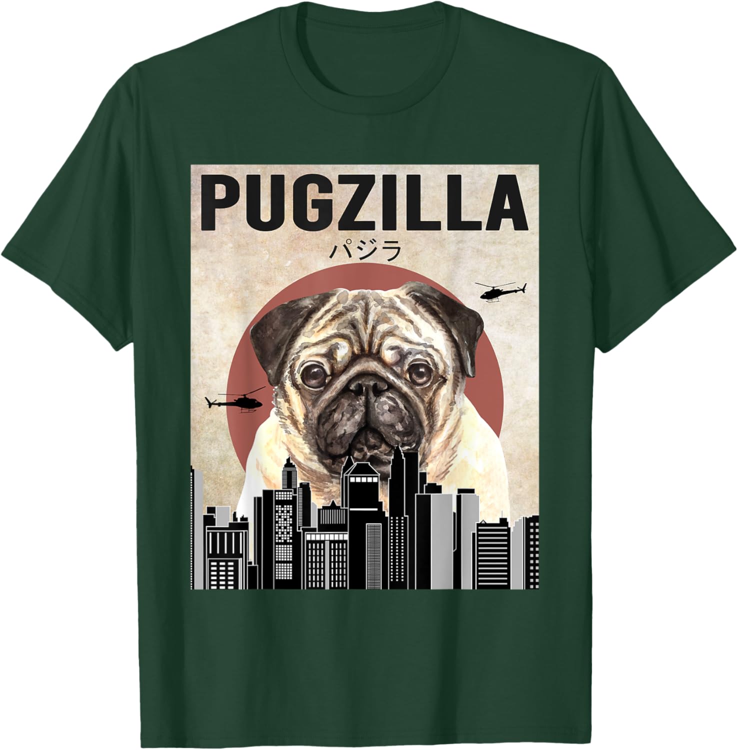 Pugzilla Funny Pug Dog Lover Women Kids T-Shirt - T-Shirt | Forest