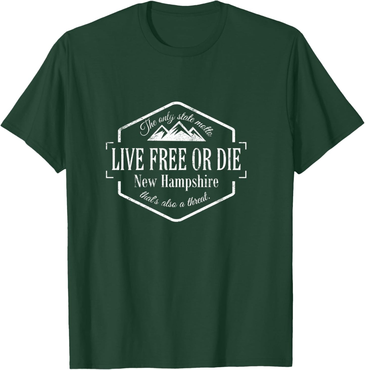 New Hampshire Live free or die state motto funny design 603 T-Shirt - T-Shirt | Forest