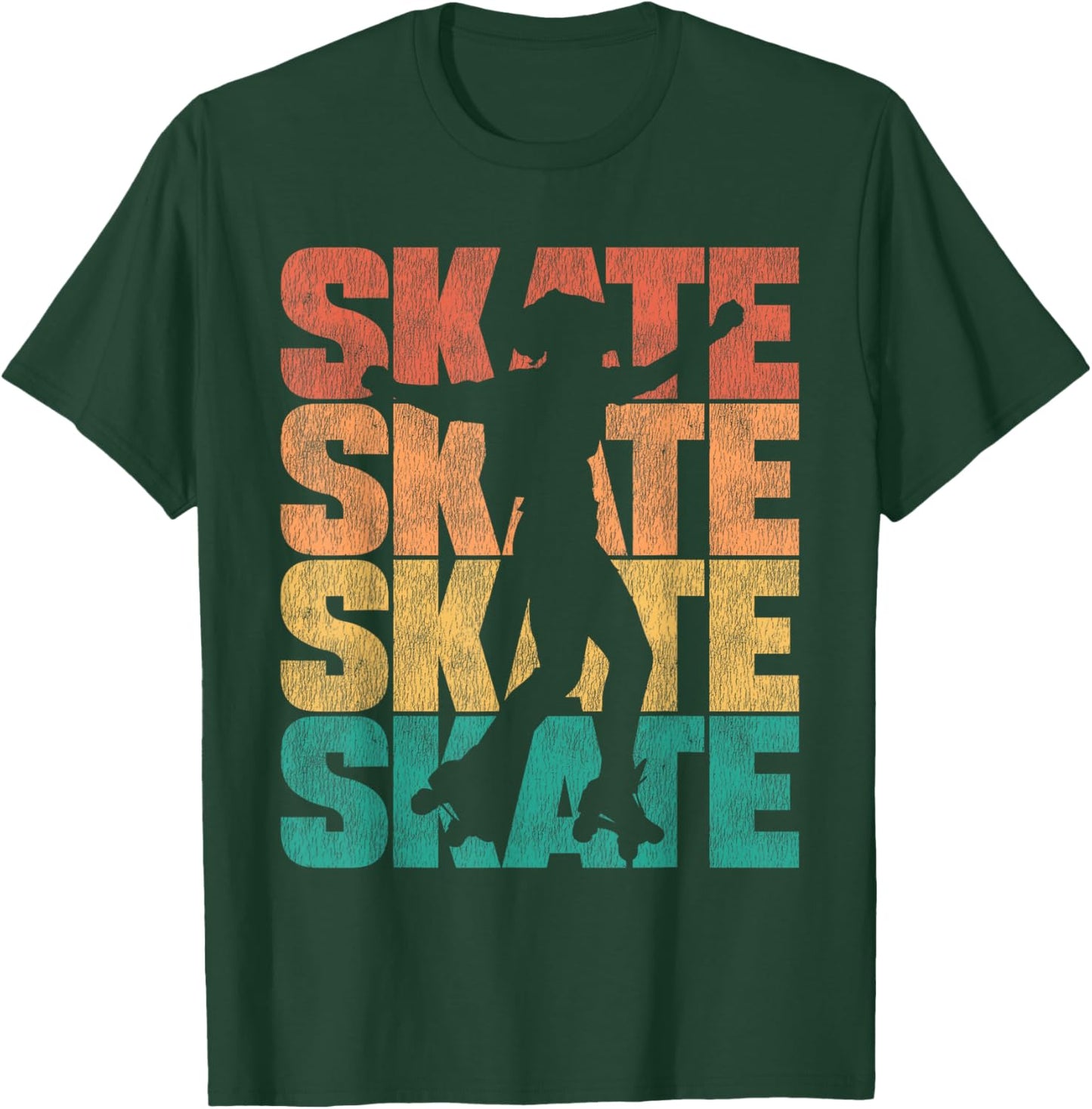 Cool Roller Skating Skate Girl 1970S Retro Vintage T-Shirt - T-Shirt | Forest