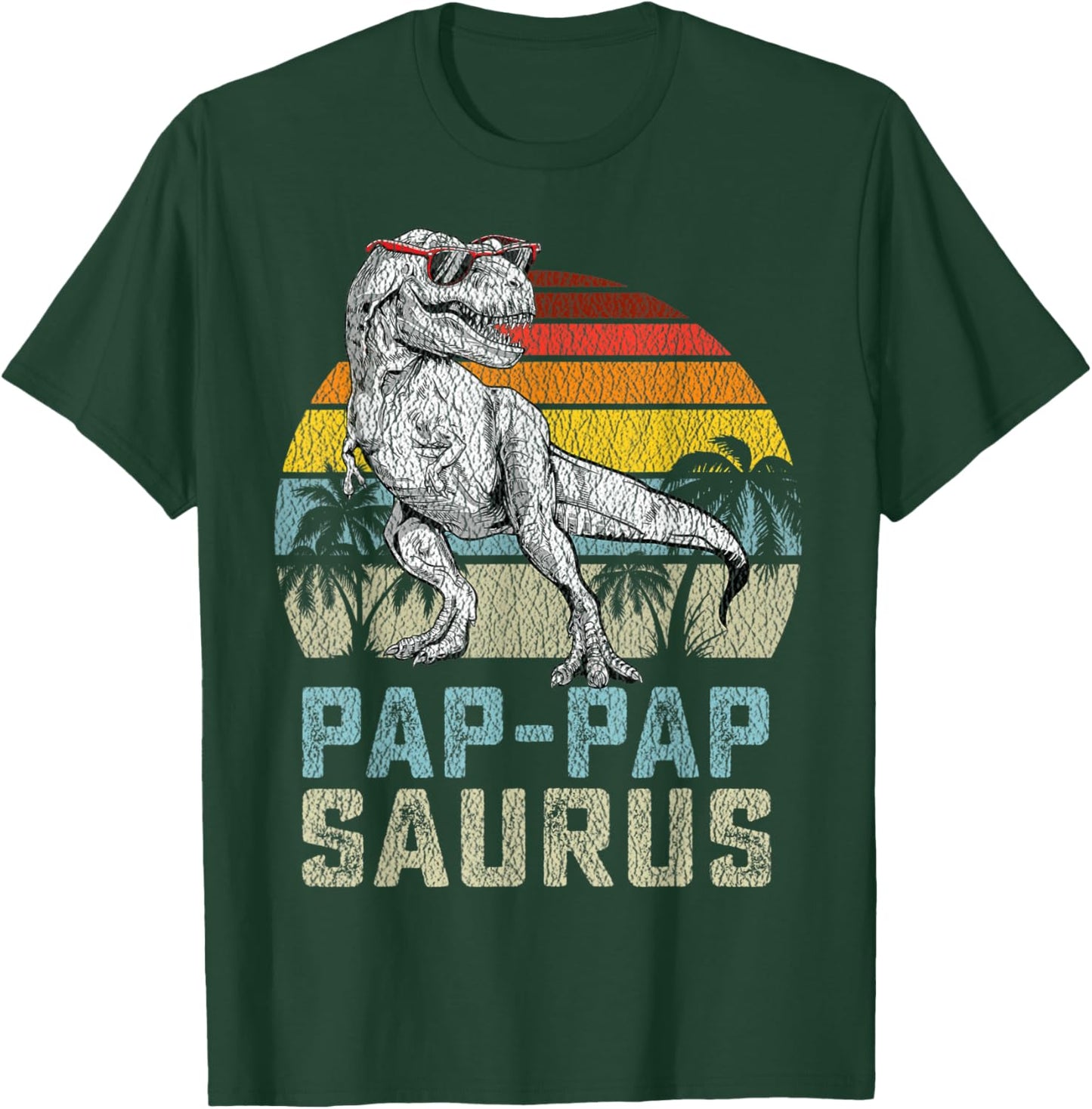 Pap-Papsaurus T Rex Dinosaur Pap-Pap Saurus Family Matching T-Shirt - T-Shirt | Forest