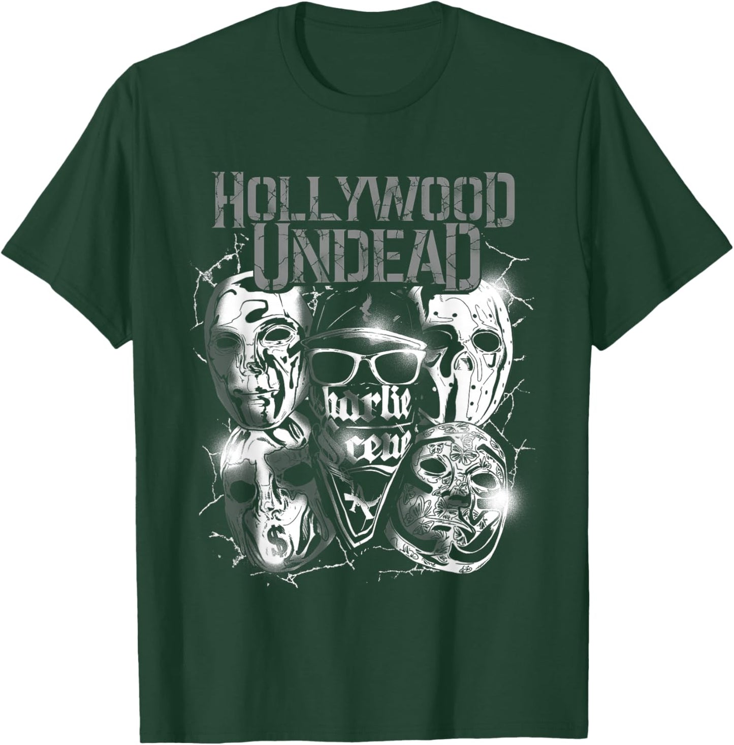 Hollywood Undead - Official Merchandise - Metal Masks Small T-Shirt - T-Shirt | Forest