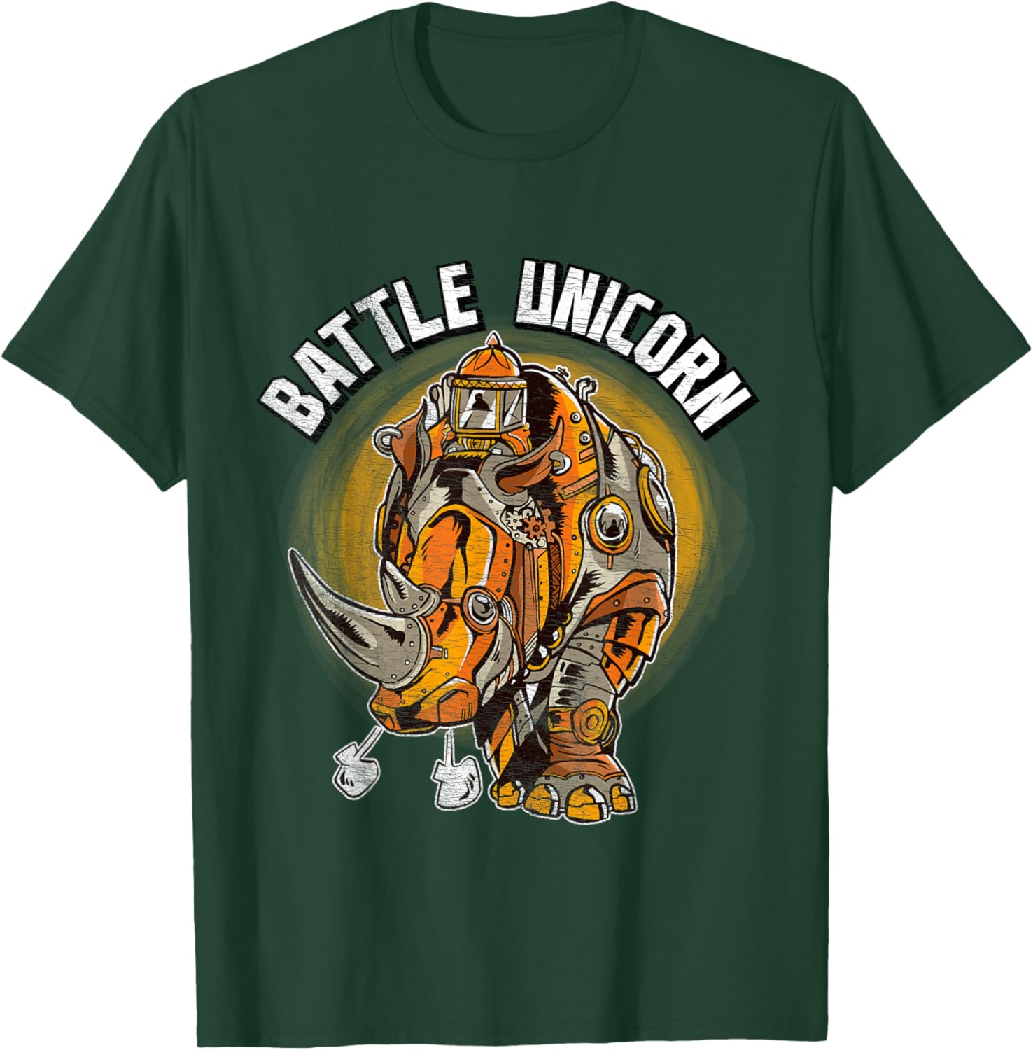 Battle Unicorn Shirt Funny Rhino Lover Steampunk Rhinoceros T-Shirt - T-Shirt | Forest