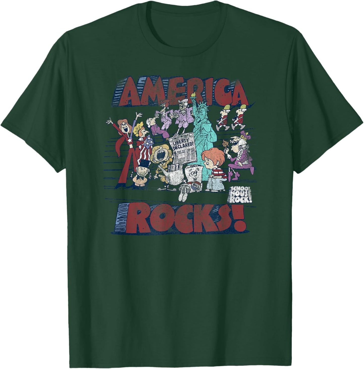 Schoolhouse Rock America Rocks Vintage Cartoon T-Shirt - T-Shirt | Forest