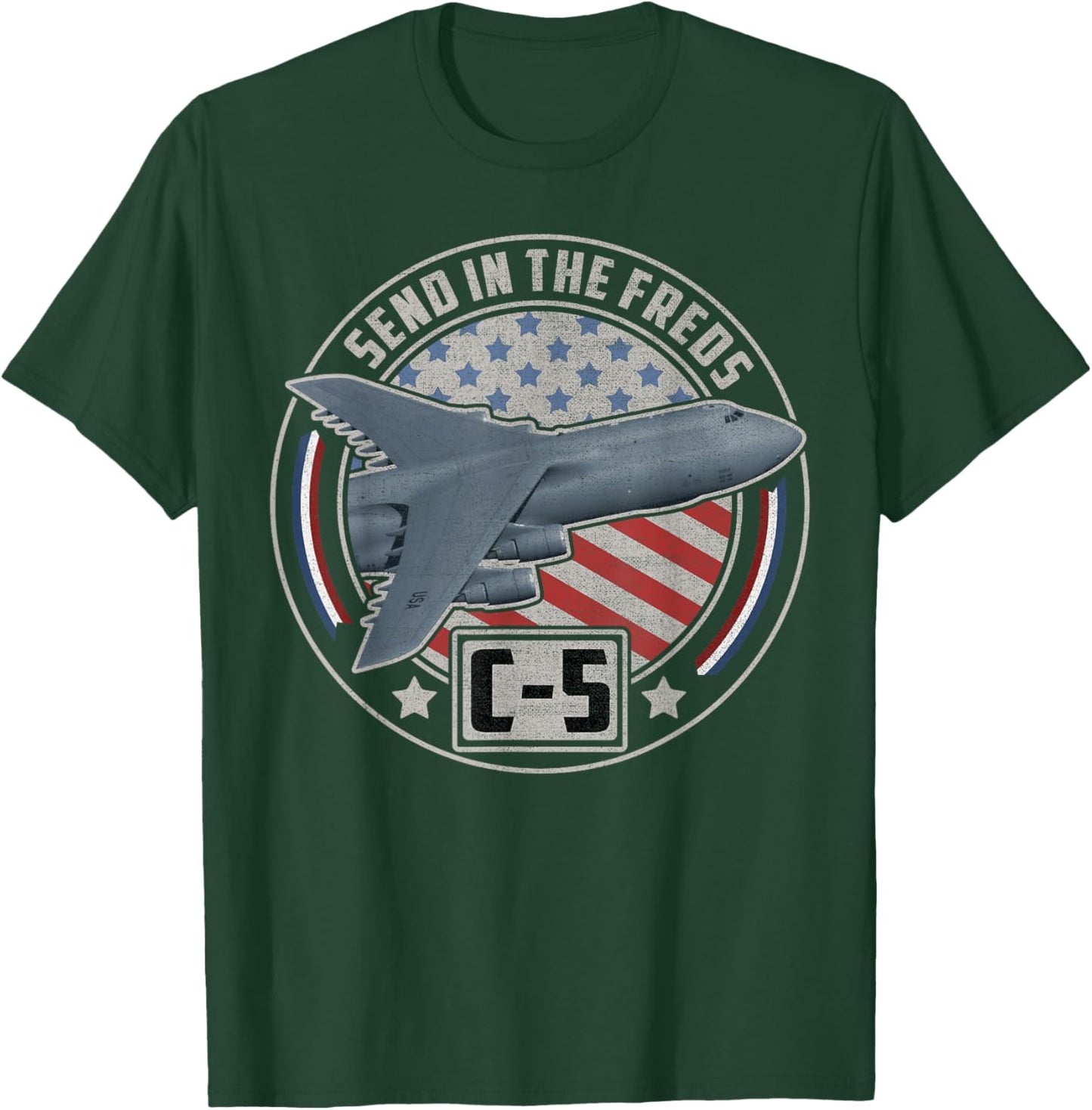 C-5 Galaxy US Military Cargo Aircraft T-Shirt - T-Shirt | Forest
