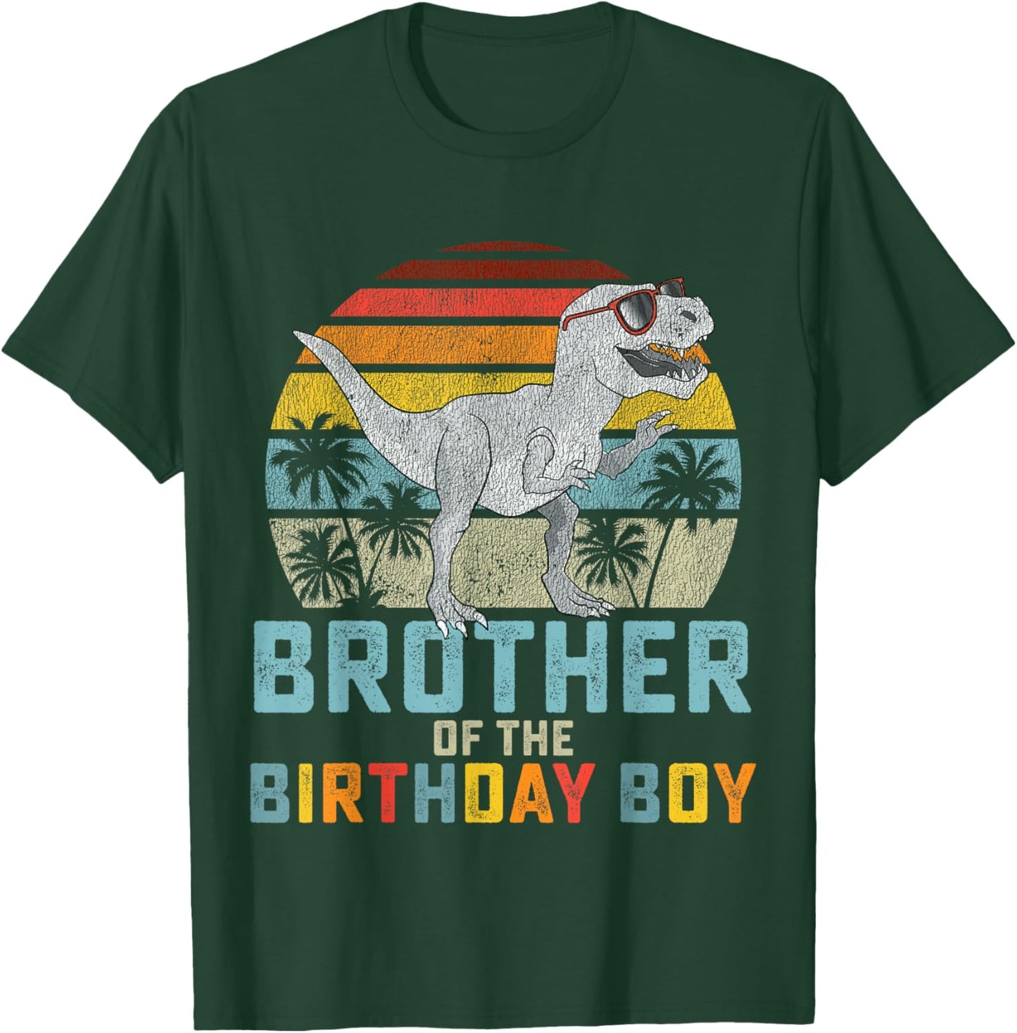 Brother Dinosaur of The Birthday Boy Matching Family Small T-Shirt - T-Shirt | Forest