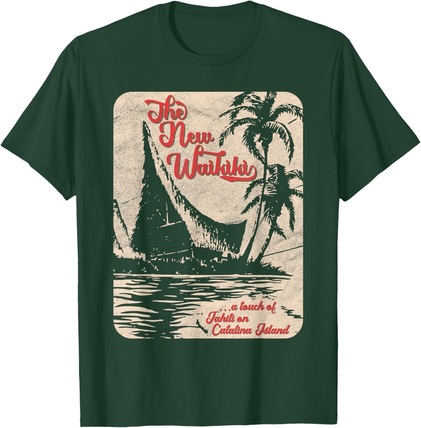 New Waikiki/Tiki Bar/Hawaiian Style/Retro 50s Style T-Shirt - T-Shirt | Forest